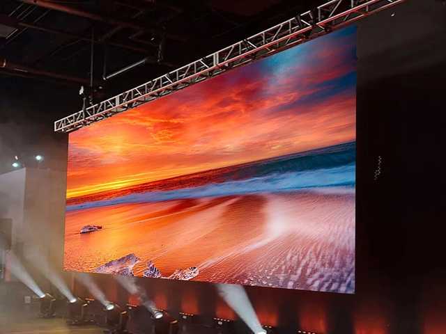 Outdoor shaped LED screen on a building facade