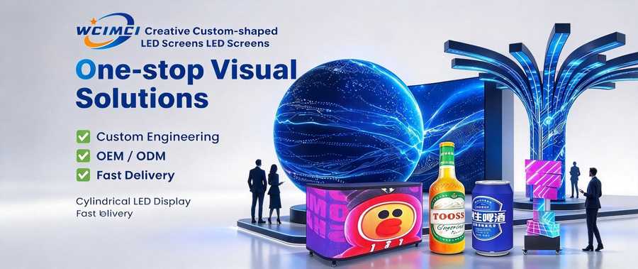 Spherical, can, bottle and tree shaped LED displays for retail and exhibition interiors
